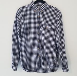 J.Crew 100% Cotton Navy/White Plaid Workshirt Size Medium
